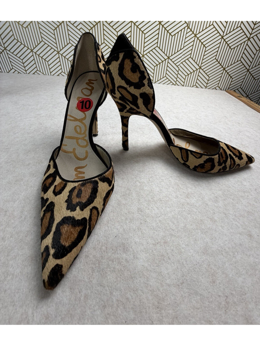 Sam Edelman Delilah Leopard Print Stilettos Size US 10
